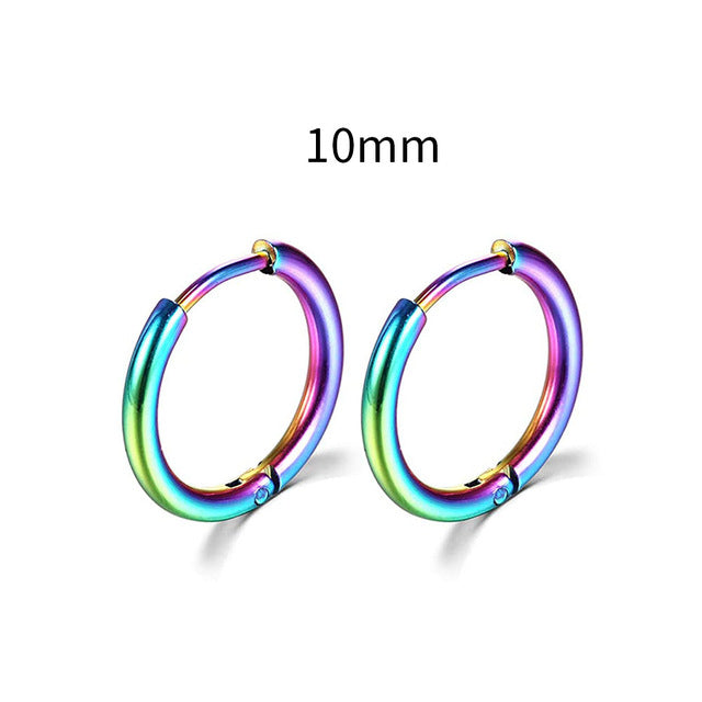 2025 New Simple Stainless Steel Gold Small Earrings Cartilage Ear Piercing Jewelry