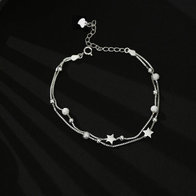Japan Korea Star Moon Bracelet For Women Fashion Crystal Pearl Chain Jewelry